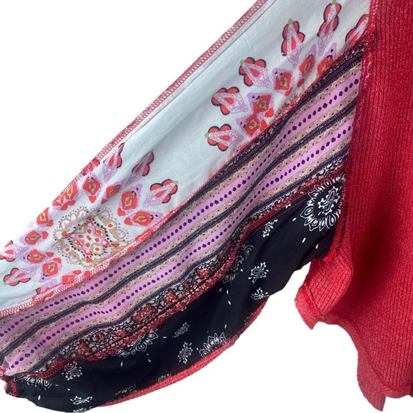 We The Free Red and Multicolor Blouse - Picture 7 of 8